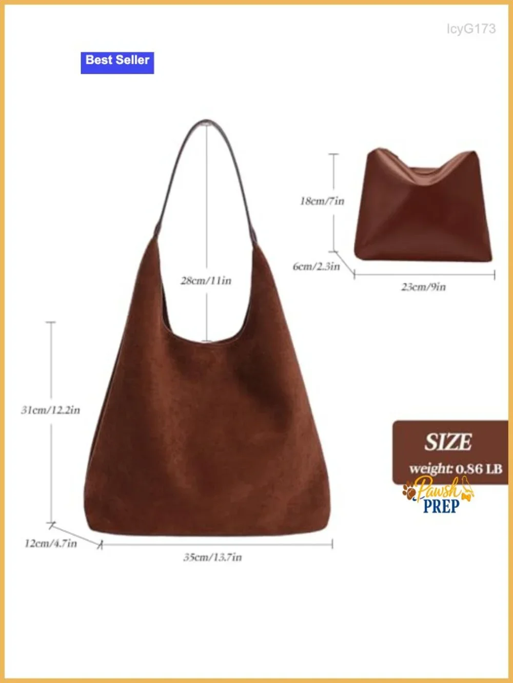 Suede Hobo Bag for Women Large Slouchy Faux Suede Shoulder Purse with Zipper &